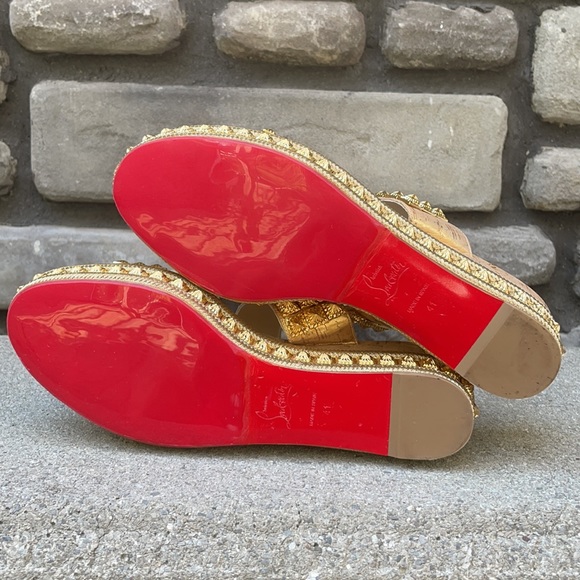 Christian Louboutin Ecu Gold 60mm EUC sz 41 - Picture 8 of 15